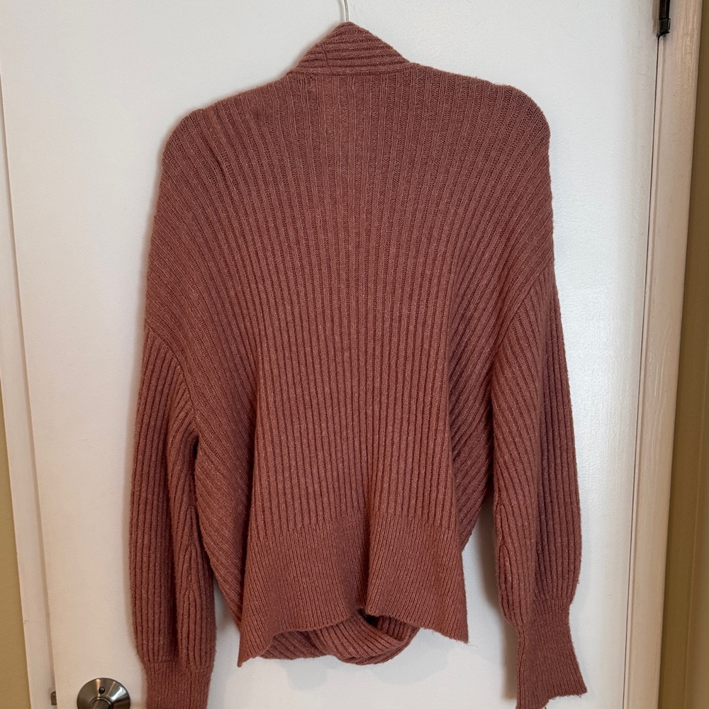Max Studio Ribbed Knit Cardigan in Mauve - Picture 9 of 10